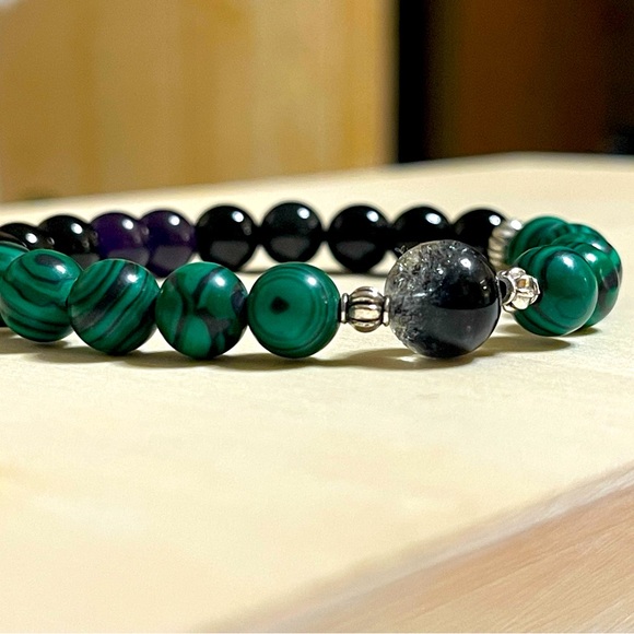 Evergreen 🌲 Natural Stone Beads Bracelet 🍃 - Picture 5 of 5